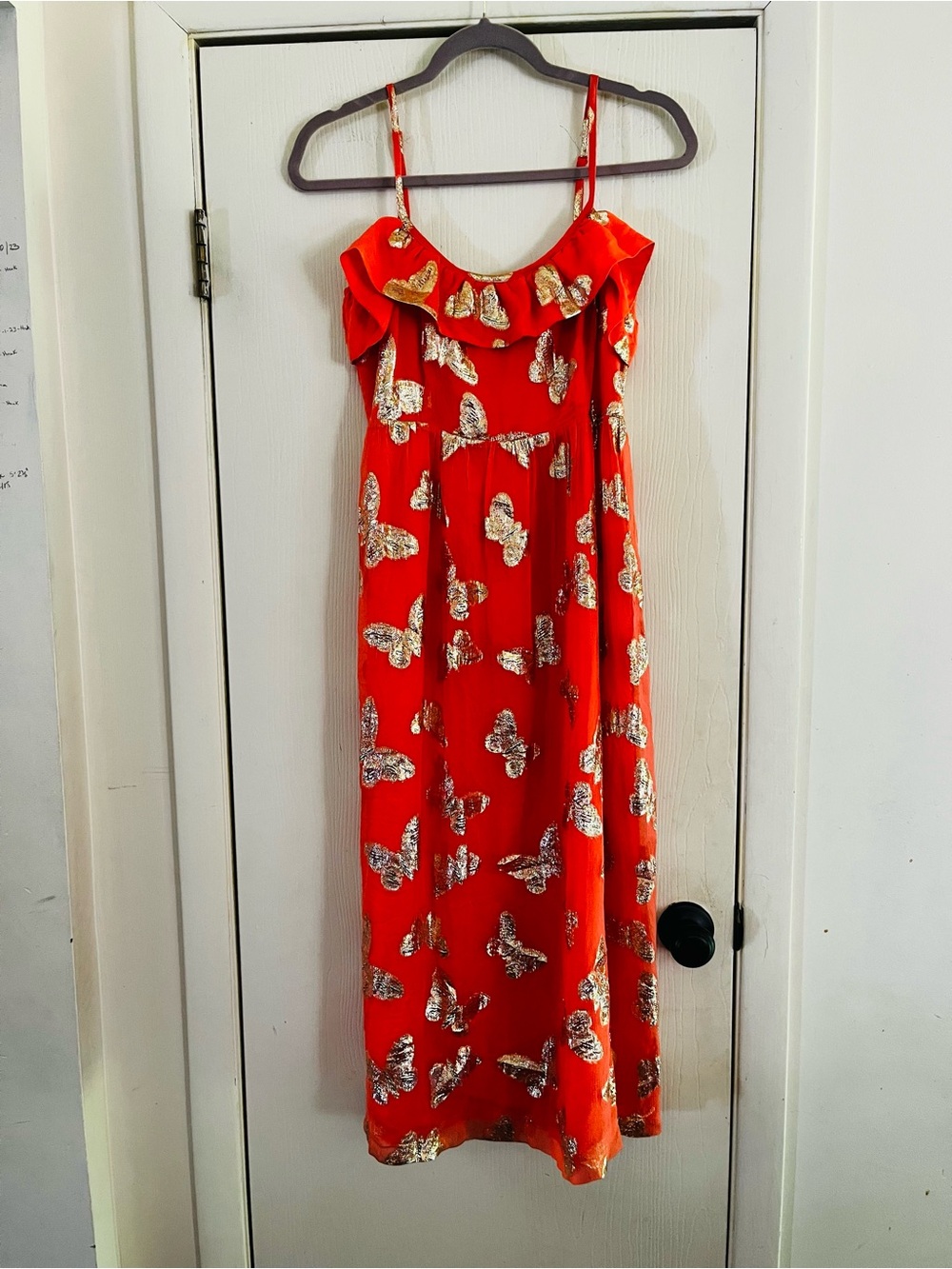 Y2K Juicy Couture Silk Butterfly Fairycore Coquette Metallic Chiffon Sundress 6